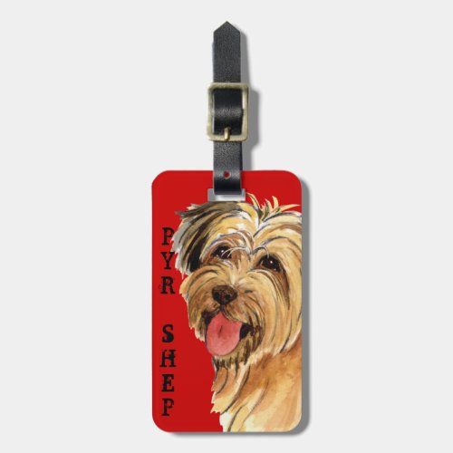 Pyrenean Shepherd Color Block Luggage Tag