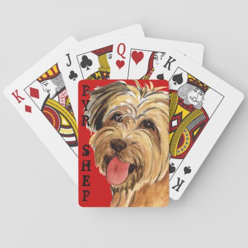 Pyrenean Shepherd Color Block Playing Cards