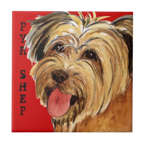 Pyrenean Shepherd Color Block Tile