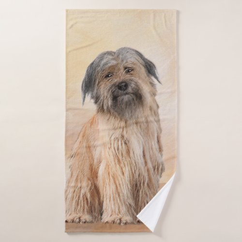 Pyrenean Shepherd Painting _ Cute Original Dog Art Bath Towel Set