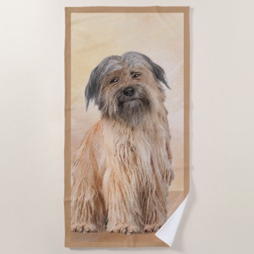 Pyrenean Shepherd Painting _ Cute Original Dog Art Beach Towel
