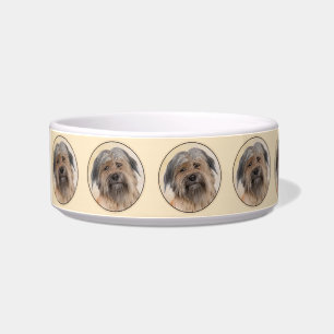Pyrenean Shepherd Painting - Cute Original Dog Art Bowl
