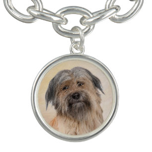 Pyrenean Shepherd Painting - Cute Original Dog Art Bracelet