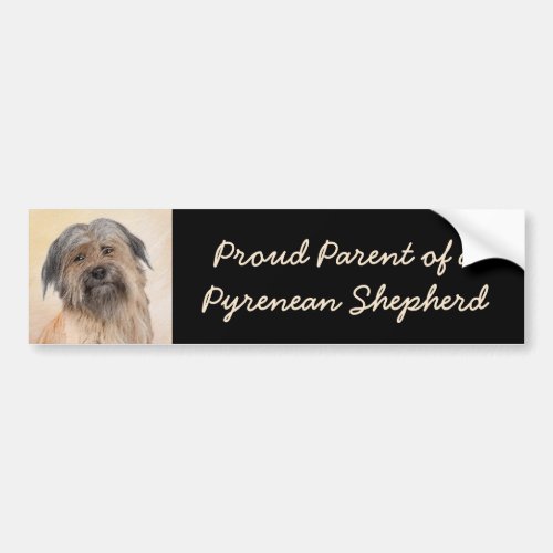 Pyrenean Shepherd Painting _ Cute Original Dog Art Bumper Sticker