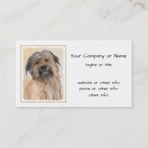 Pyrenean Shepherd Painting _ Cute Original Dog Art Business Card