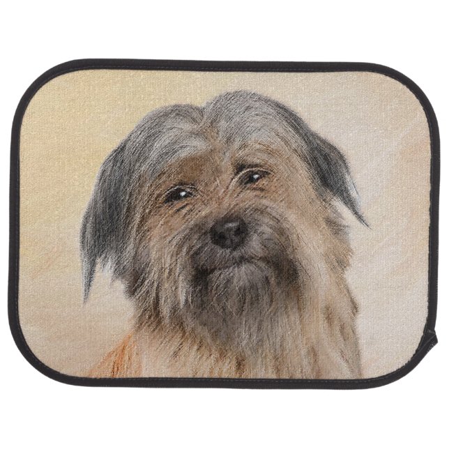 Pyrenean Shepherd Painting - Cute Original Dog Art Car Floor Mat (Rear)