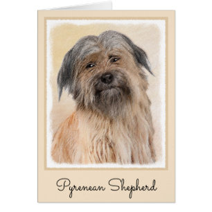 Pyrenean Shepherd Painting - Cute Original Dog Art Cards