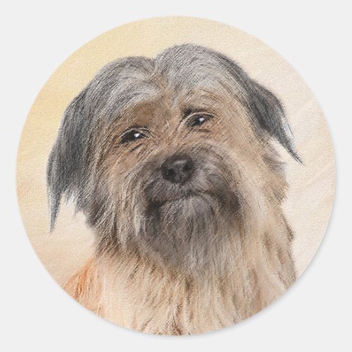Pyrenean Shepherd Painting _ Cute Original Dog Art Classic Round Sticker