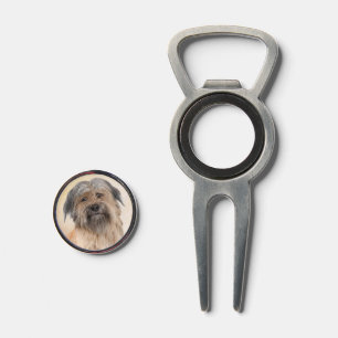 Pyrenean Shepherd Painting - Cute Original Dog Art Divot Tool