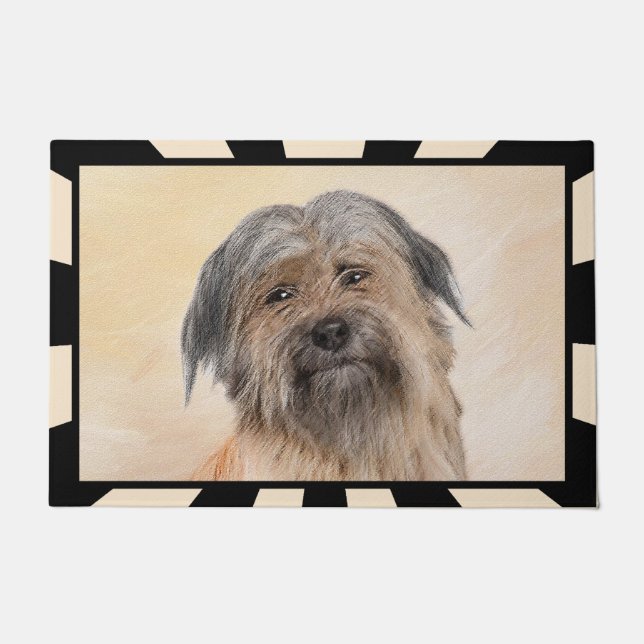 Pyrenean Shepherd Painting - Cute Original Dog Art Doormat (Front)