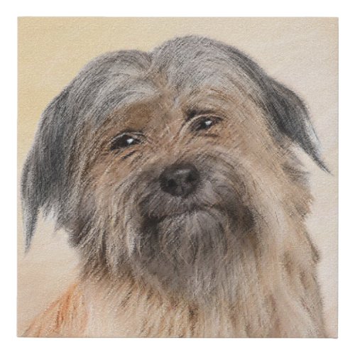 Pyrenean Shepherd Painting _ Cute Original Dog Art Faux Canvas Print