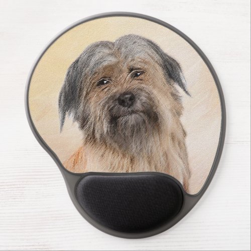 Pyrenean Shepherd Painting _ Cute Original Dog Art Gel Mouse Pad