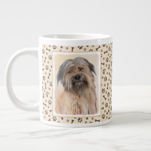 Pyrenean Shepherd Painting _ Cute Original Dog Art Giant Coffee Mug