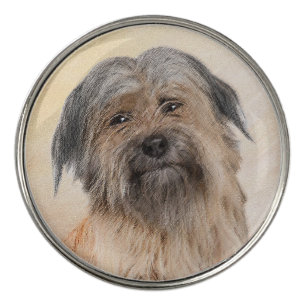 Pyrenean Shepherd Painting - Cute Original Dog Art Golf Ball Marker