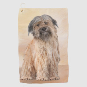 Pyrenean Shepherd Painting - Cute Original Dog Art Golf Towel