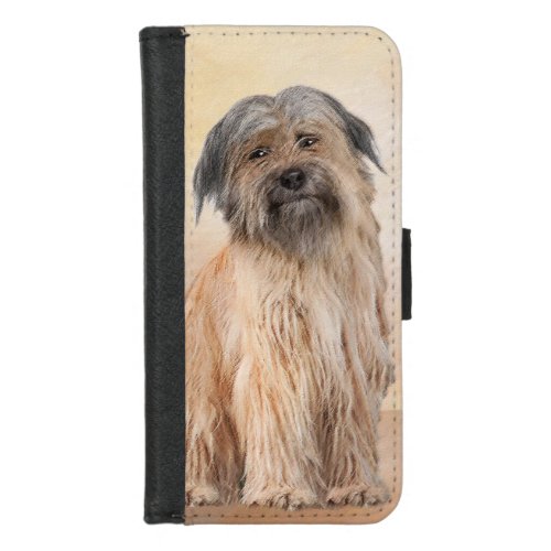 Pyrenean Shepherd Painting _ Cute Original Dog Art iPhone 87 Wallet Case