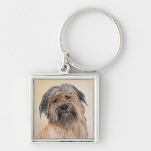 Pyrenean Shepherd Painting _ Cute Original Dog Art Keychain