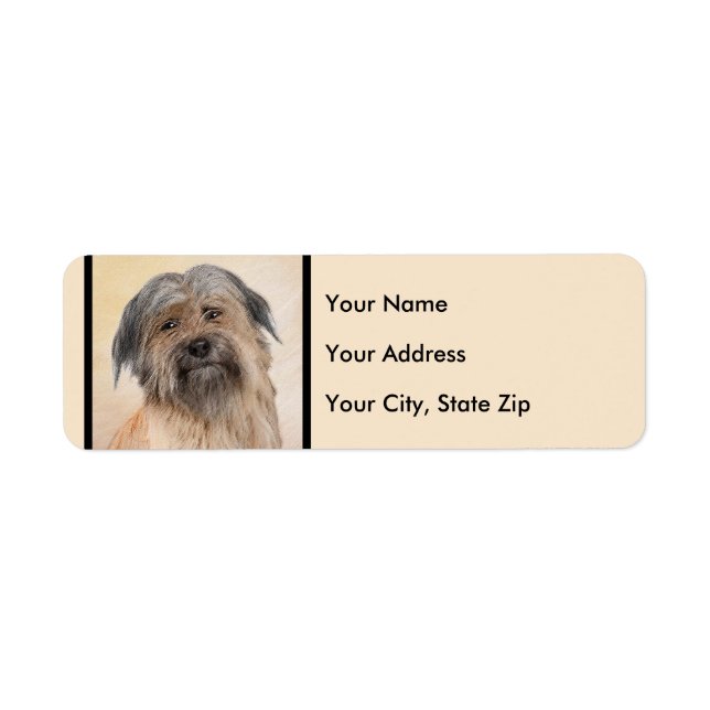 Pyrenean Shepherd Painting - Cute Original Dog Art Label (Front)