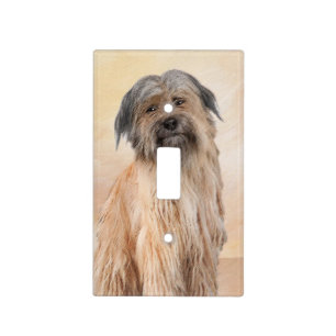 Pyrenean Shepherd Painting - Cute Original Dog Art Light Switch Cover