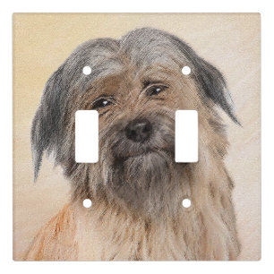 Pyrenean Shepherd Painting - Cute Original Dog Art Light Switch Cover