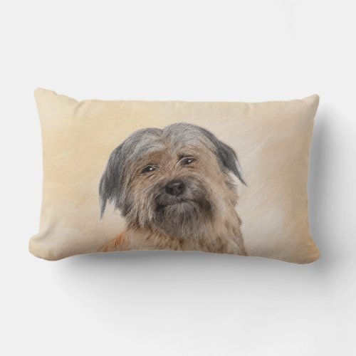 Pyrenean Shepherd Painting _ Cute Original Dog Art Lumbar Pillow