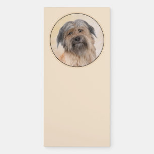 Pyrenean Shepherd Painting - Cute Original Dog Art Magnetic Notepad