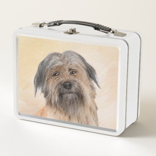 Pyrenean Shepherd Painting _ Cute Original Dog Art Metal Lunch Box