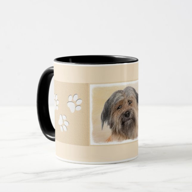 Pyrenean Shepherd Painting - Cute Original Dog Art Mug (Front Left)