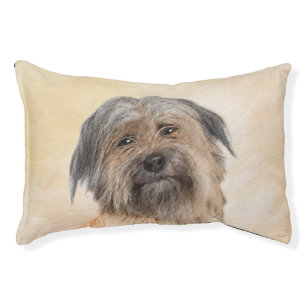 Pyrenean Shepherd Painting - Cute Original Dog Art Pet Bed