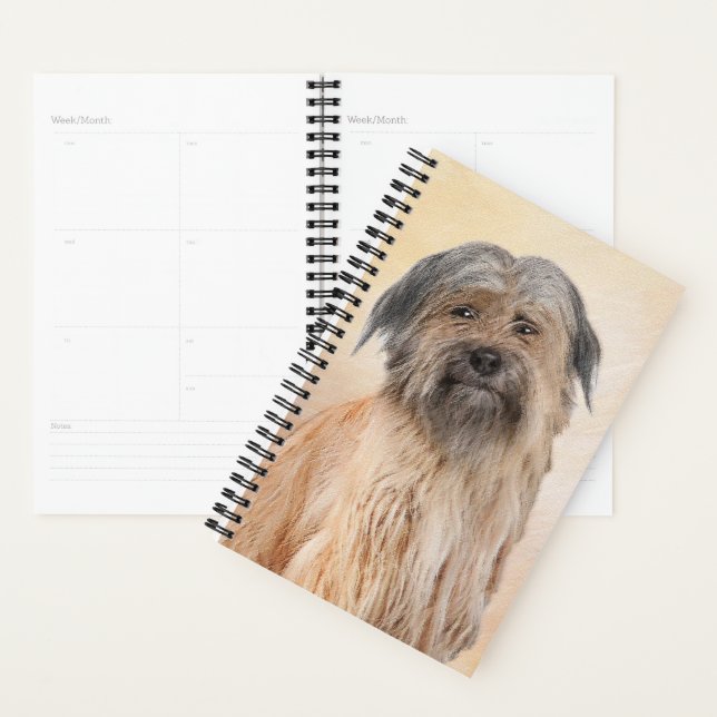 Pyrenean Shepherd Painting - Cute Original Dog Art Planner (Display)