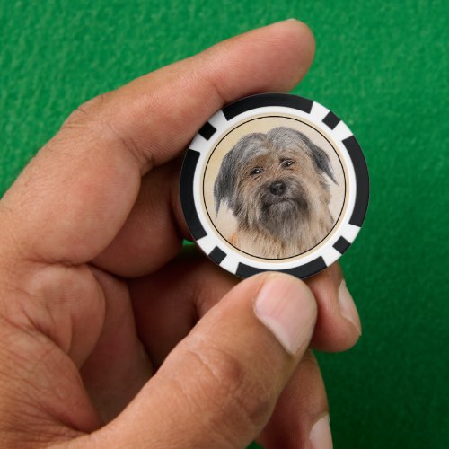 Pyrenean Shepherd Painting _ Cute Original Dog Art Poker Chips