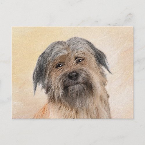 Pyrenean Shepherd Painting _ Cute Original Dog Art Postcard