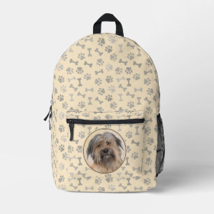 Pyrenean Shepherd Painting - Cute Original Dog Art Printed Backpack
