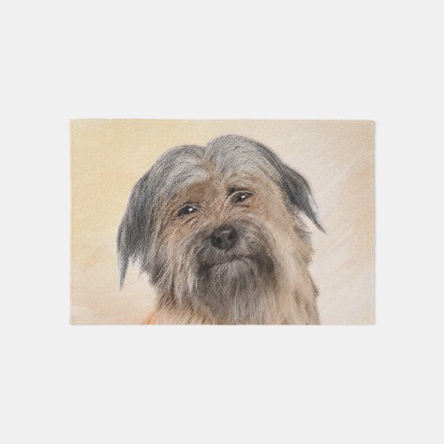 Pyrenean Shepherd Painting _ Cute Original Dog Art Rug