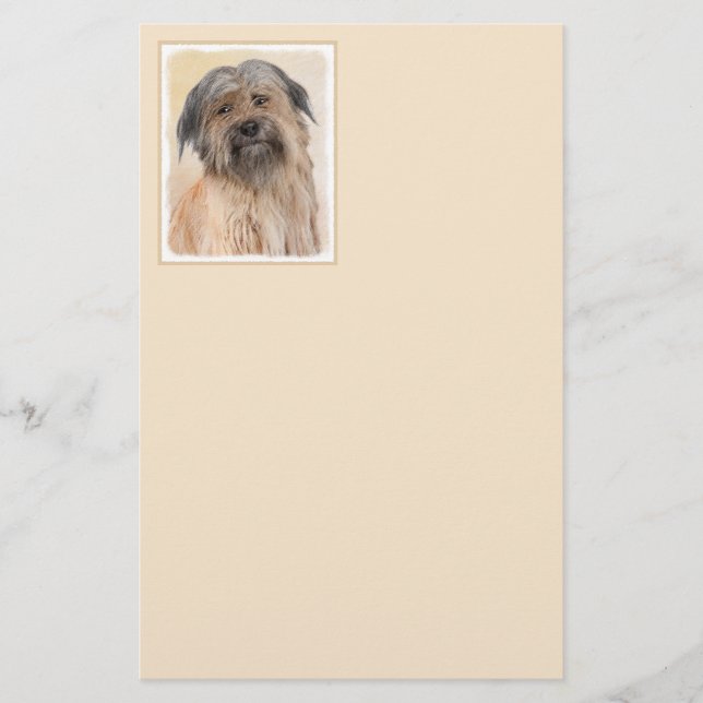 Pyrenean Shepherd Painting - Cute Original Dog Art Stationery (Front)