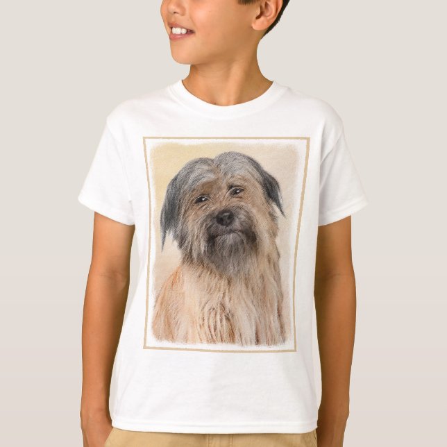 Pyrenean Shepherd Painting - Cute Original Dog Art T-Shirt (Front)
