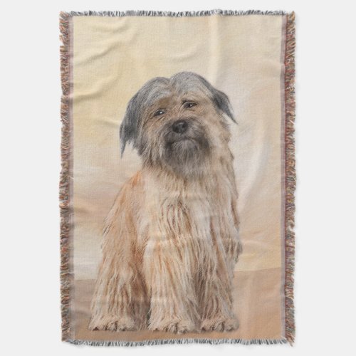 Pyrenean Shepherd Painting _ Cute Original Dog Art Throw Blanket