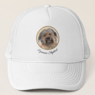 Pyrenean Shepherd Painting - Cute Original Dog Art Trucker Hat