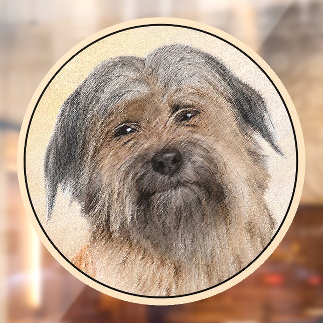Pyrenean Shepherd Painting - Cute Original Dog Art Window Cling (Sheet 2)