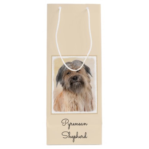 Pyrenean Shepherd Painting _ Cute Original Dog Art Wine Gift Bag