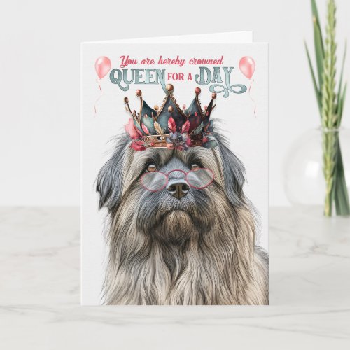 Pyrenean Shepherd Queen for Day Funny Birthday Card