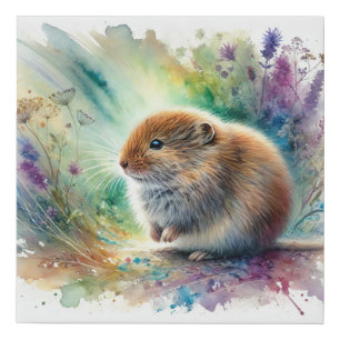 Pyrenean Vole 031024AREF129 - Watercolor Faux Canvas Print