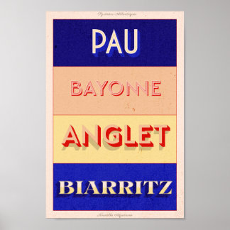 Pyrénées-Atlantiques Nouvelle Aquitaine Art Deco P Poster