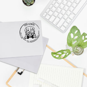 Pyrenees Dog Return Address Rubber Stamp