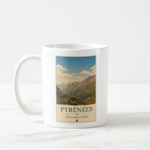 Pyrénées France – Mountains Illustrated Poster Coffee Mug