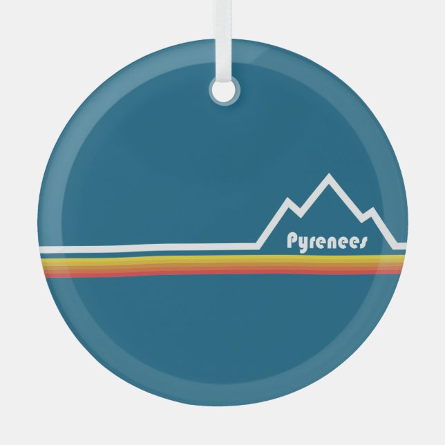 Pyrenees Glass Ornament (Front)