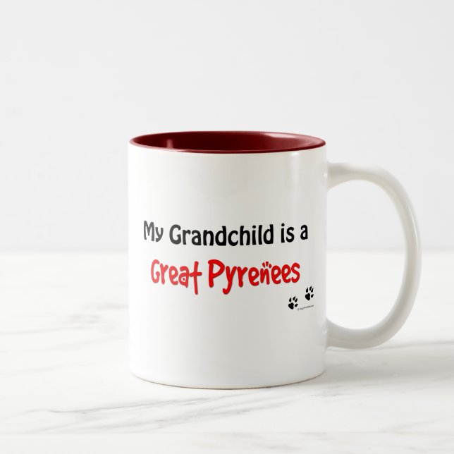 Pyrenees Grandchild Two-Tone Coffee Mug (Right)