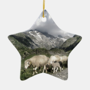 pyrenees landscape ceramic ornament