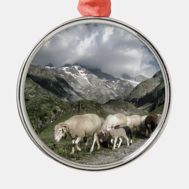 pyrenees landscape metal ornament (Front)