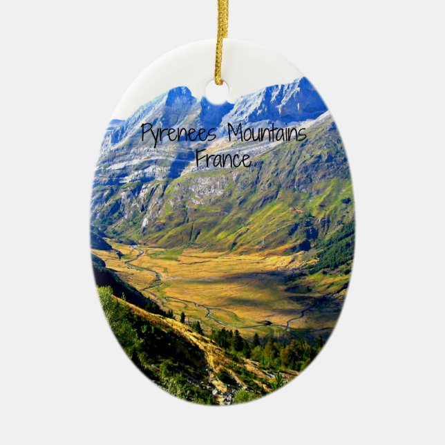 Pyrenees Mountains, France Ceramic Ornament (Front)